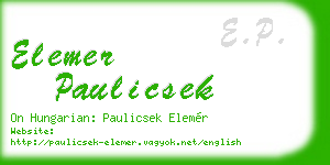 elemer paulicsek business card